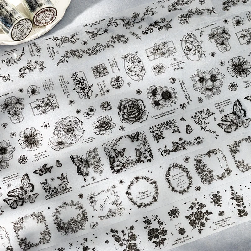 

1pcs/1lot Decorative Adhesive Tapes Nighttime Flower Festival Scrapbooking DIY Paper Japanese Stickers