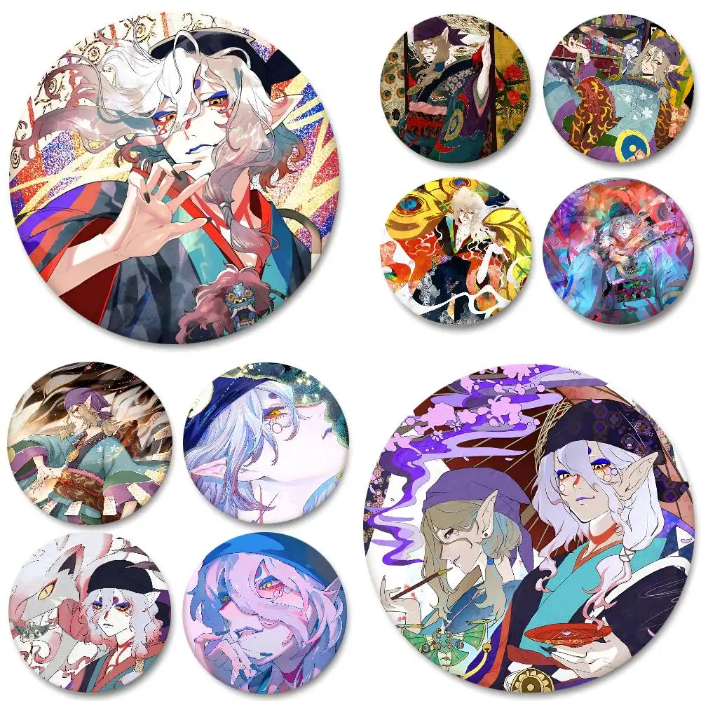 Anime Mononoke Abzeichen Runde Abzeichen Weißblech Münze Brosche Kleidung Rucksack Zubehör Anstecknadel