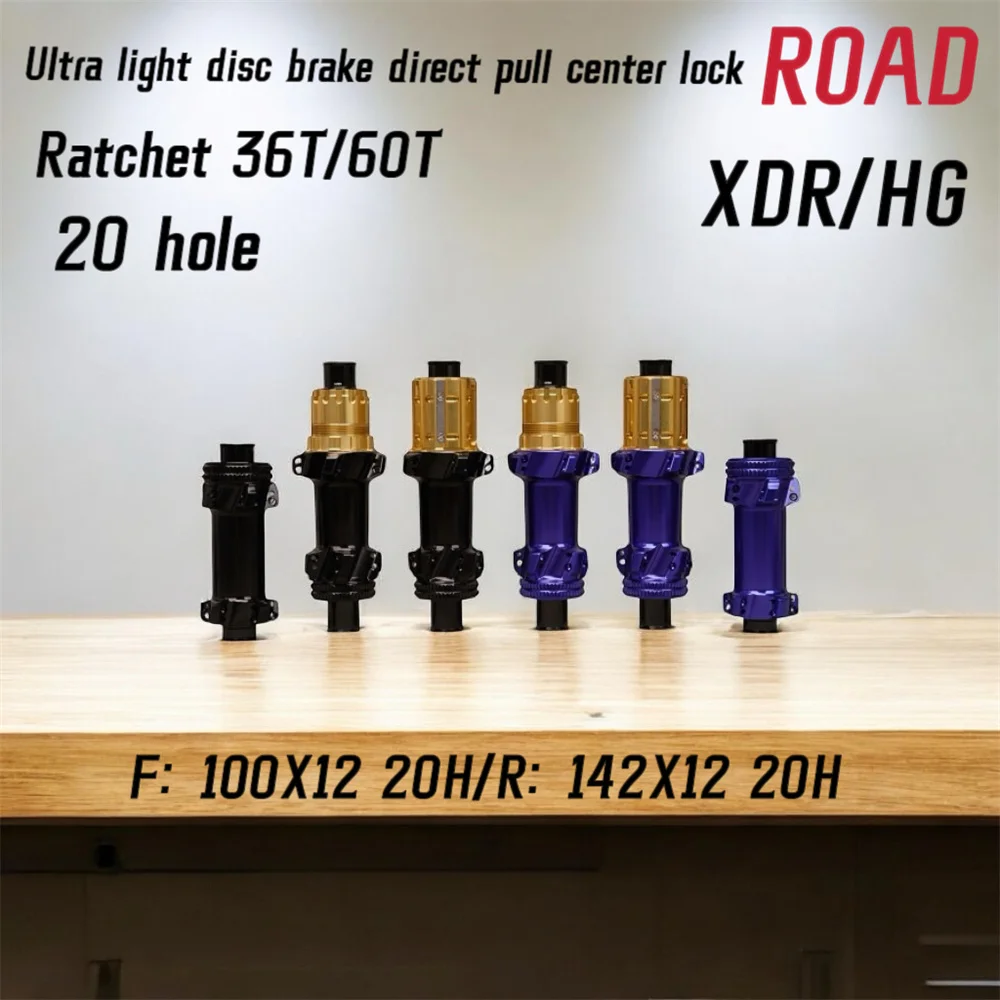 

LIGHTWEIGHT Star Ratchet Road DISC Brake Straightpull Hub 100x12/142x12mm 20 Hole Light Road 36T/60T Ratchet Hubs ENDURO XDR/HG