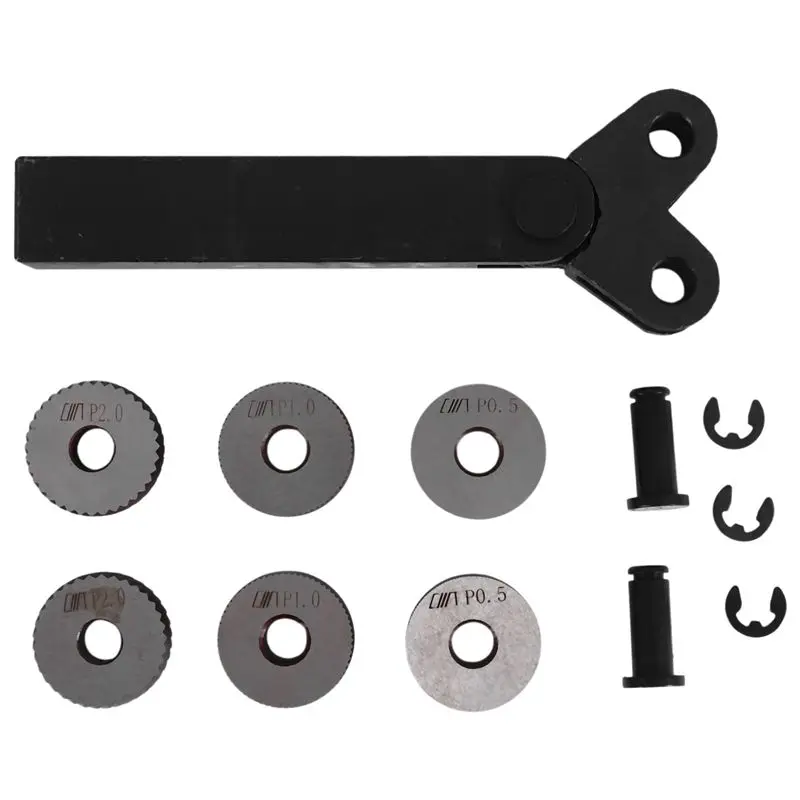 

Набор инструментов для накатки с двойными колесами, 7 шт., 0,5 мм, 1 мм, 2 мм, для токарных станков, сталь, 2026 HOT