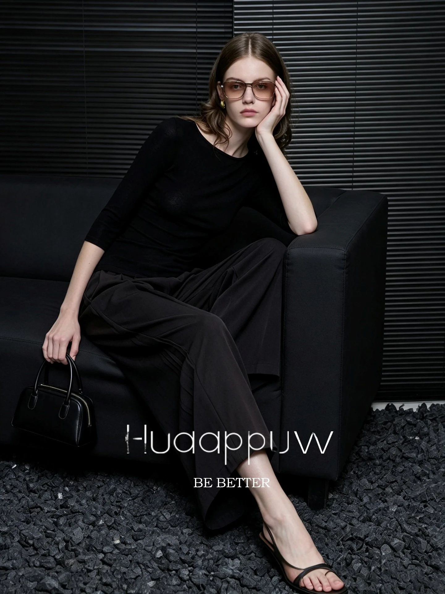 Elegant Backless Slim Fit Seven Quarter Sleeve Black T-Shirt Women's Fashionable Base Layer Top for Autumn Travel Commute Dai...