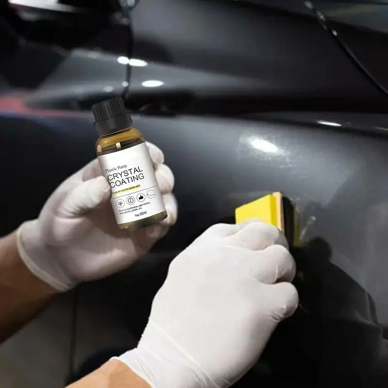 

30ml Plastic Restorer For Car Easy To Use Plastic Part Refurbishment Coating Crystal Refurbish Agent With Sponge Long Lasting