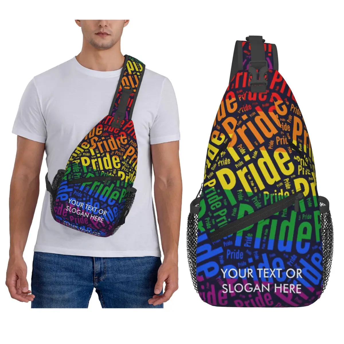

ЛГБТК-прайд нагрудная сумка с принтом, мужской рюкзак через плечо, нагрудная сумка, дорожный походный рюкзак, сумка на плечо