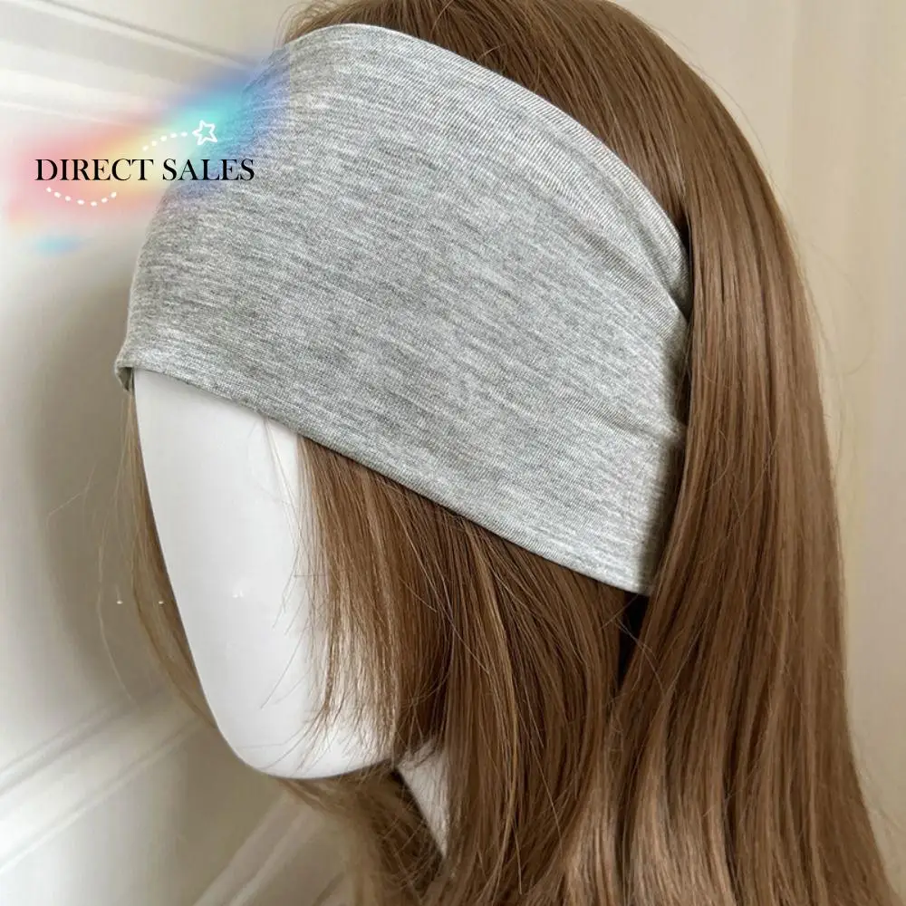 

Hair Accessories Knit Cotton Elastic Headband Soft Breathable Wide Knitted Headband Solid Color Korean Sports Hairband Daily
