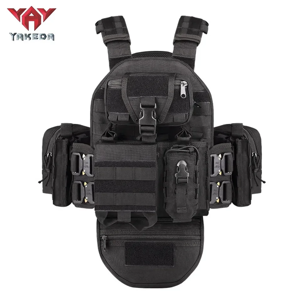 YAKEDA Quick Release Tactical Vest Multifunctional Molle System 1000D Breathable and Wear-resistant Outdoor Hunting CS Gear