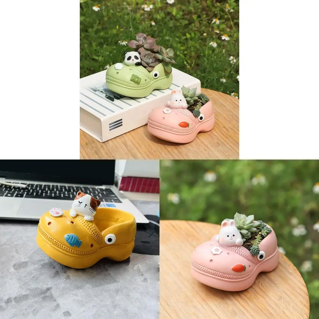  Animal Slipper Fleshy Plant Flower Pot for Home Green Plant Potted Plant Personality Creative Resin Ornaments Home