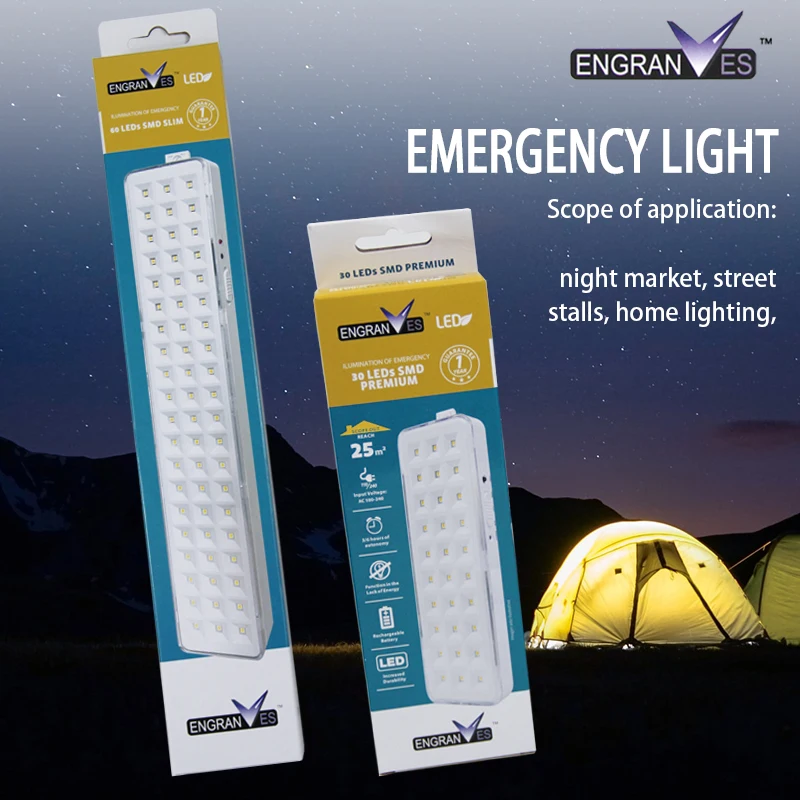 ENGRANVES LED Emergency Light Flashlight Mini 30 LED 2 Mode Rechargeable Work Light Patio Lamp for Home Camp Equipment Outdoor