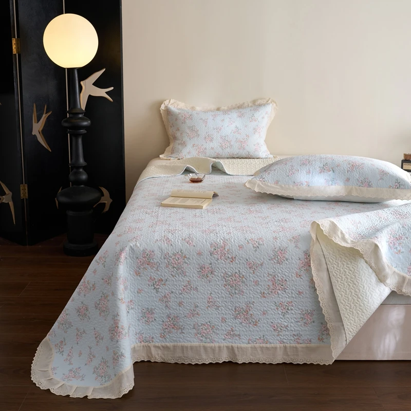 

Lace Bedspread Floral Style Bed Cover Skin-friendly Mattress Topper 230x250 Home Soft Bed Linen cubrecama(Pillowcase Need Order)