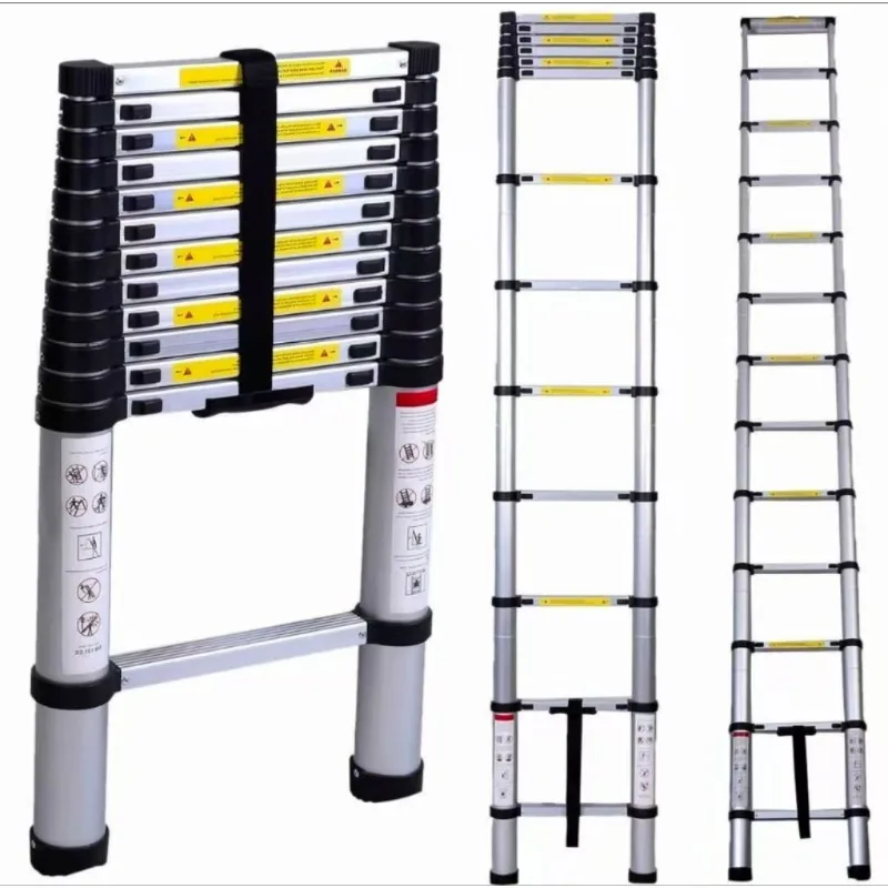 

Multifunctional Aluminum Alloy Telescopic Ladder Portable Folding Herringbone Straight Ladder For Household Engineering Lifting