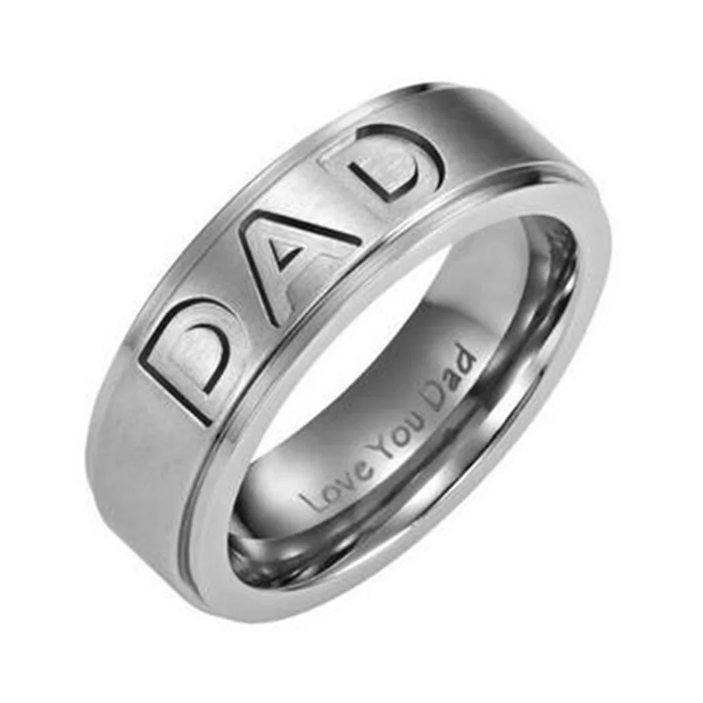 

Titanium Mens Engraved Love You Dad Comfortable Father Day Gift Thanksgiving Christmas New Year Birthday