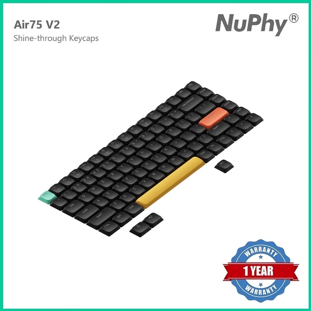 NuPhy nSA Profile Shine-through nSA PC Keycaps Transparent Keycap Low Profile Suitable for Air Series For AIR75/AIR75 V2/AIR96