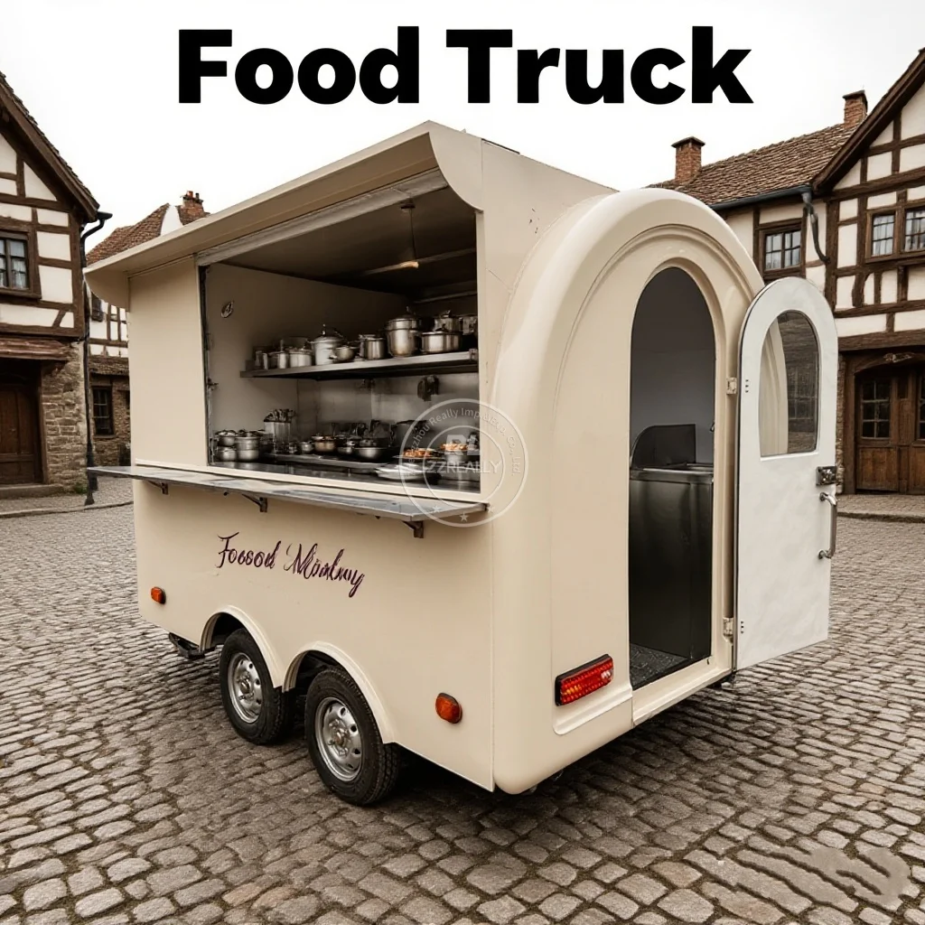 

Mobile Food Trailer Cart Caravan Truck Hamburger Shape Mobile Business Factory Customized Car Restaurant