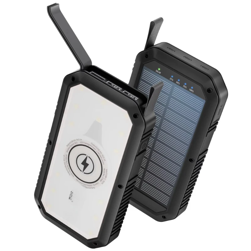 

Portable, solar mobile power bank, charger, suitable for outdoor use of travel mobile phones