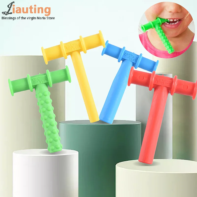 Kid Chewing Tube Speech Therapy Teeth Massager Children Talk Tools For Autism Sensory Speak Oral Muscle Rehabilitation Training