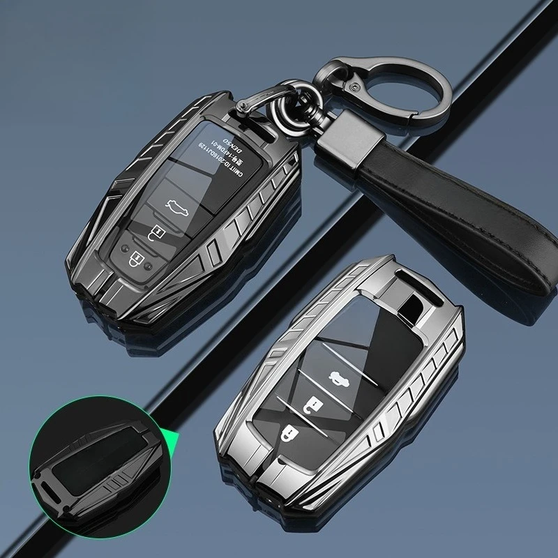 Premium Zinc Alloy Key Cover Case for Toyota Camry/Avalon/Corolla/Highlander/Frontlander/Sienna/RAV4 - Protective Key Fob Shell