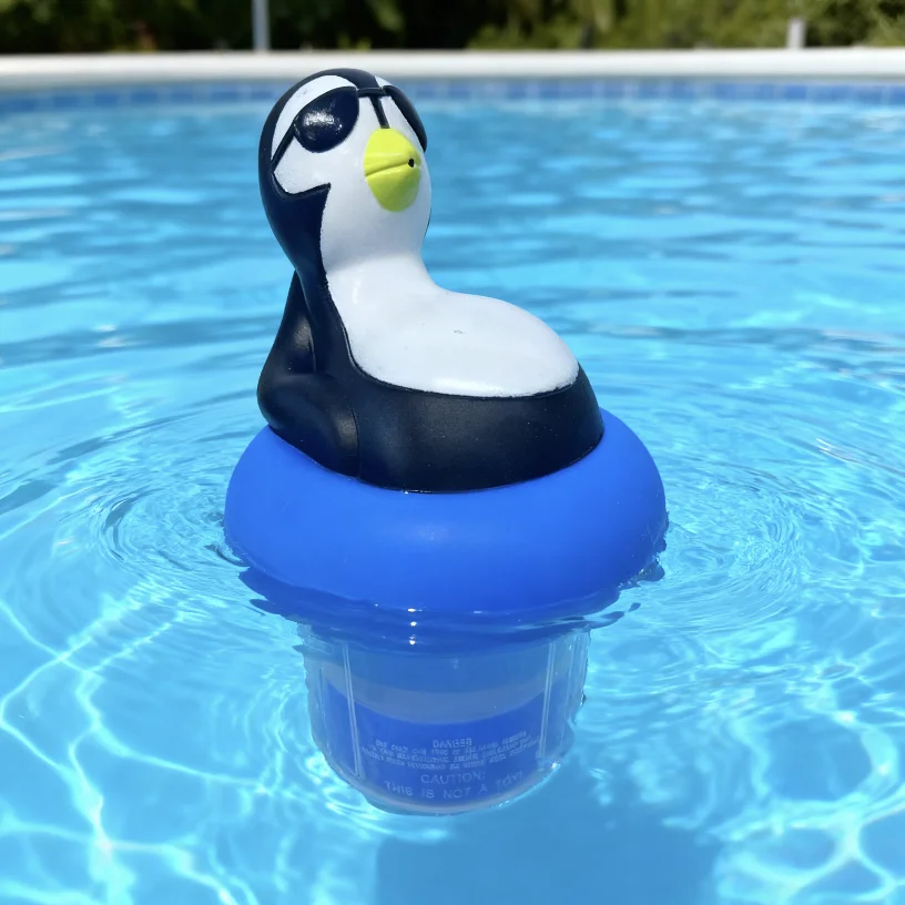 Penguin Floating Pool Chlorine Dispenser, Fits 1 and 3 Inch Tablets for Large and Small Pools, Hot Tub, Spa view 3