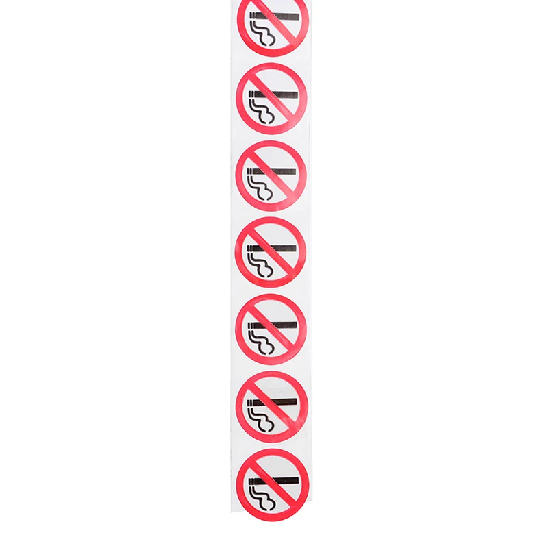 1 Roll of 500 Packs Coated Paper Sticker No Smoking Sticker Sign Sticker 1 Inch/2.5cm