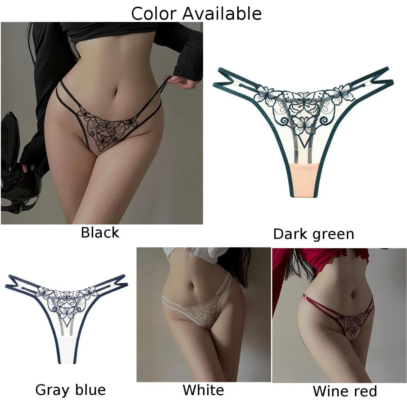 Perizoma con cinturino sottile Perizoma a vita bassa Prospettiva Lingerie Donna Mutandine di pizzo sexy Biancheria intima morbida e traspirante T-Back ad asciugatura rapida