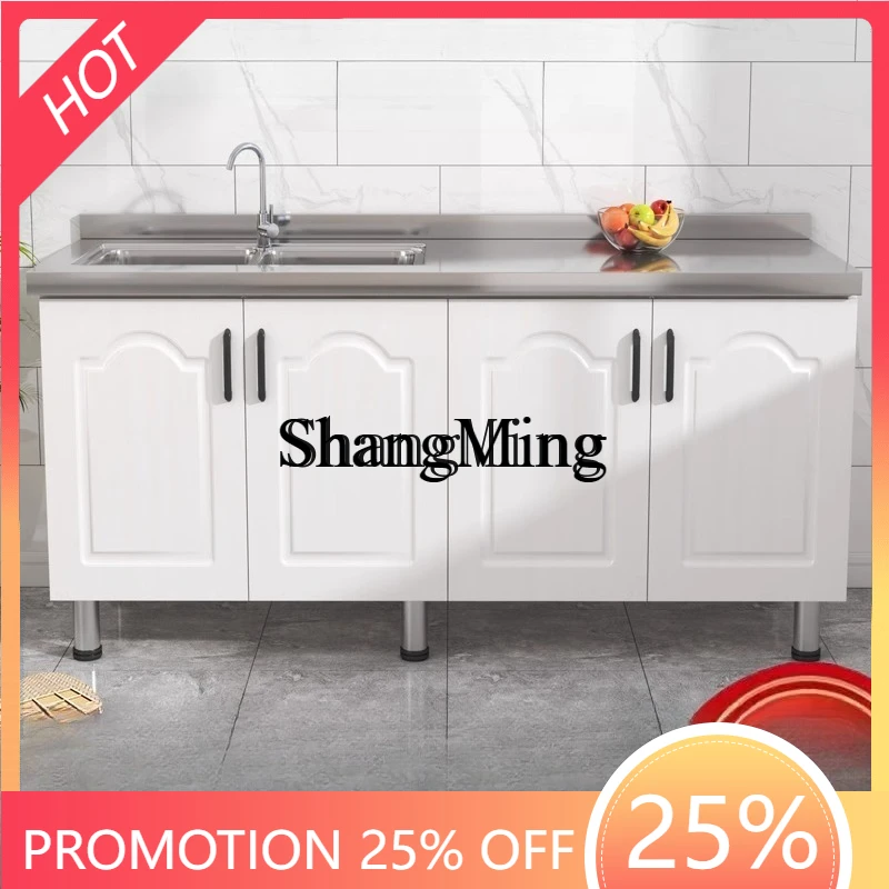 FG good-looking  stainless steel household stove sink cabinet rental assembled cupboard kitchen cabinet