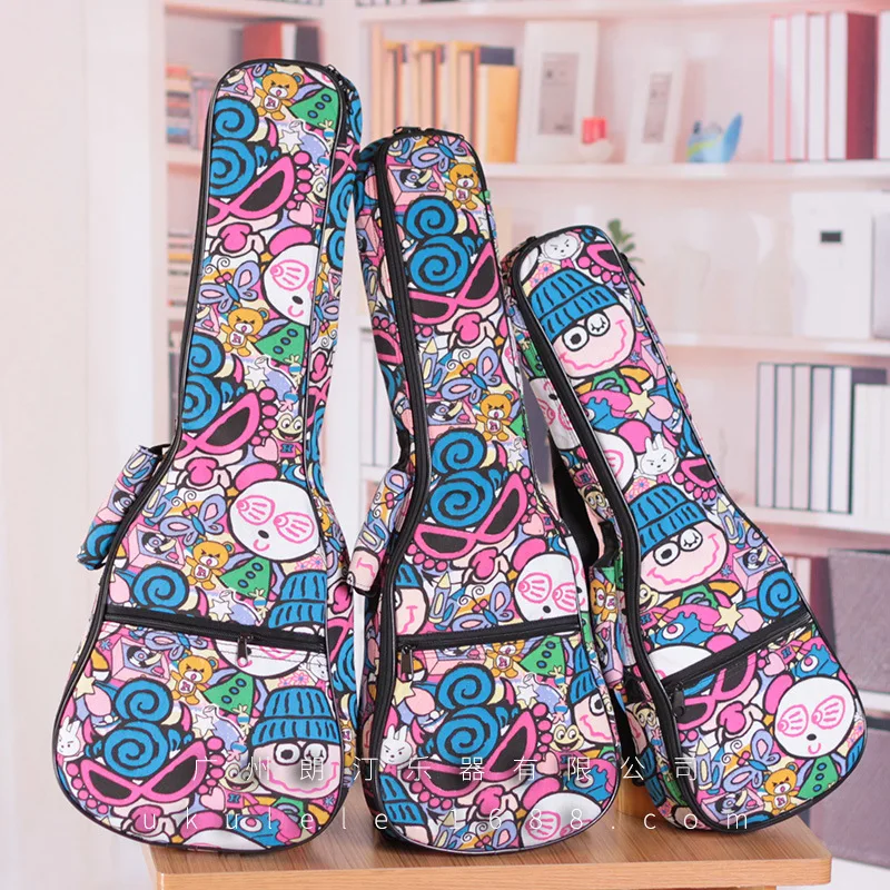 Ukulele Bag Case Waterproof Electric 21 23/24  26 Inches Soprano Concert Tenor Baritone Backpack Carry Gig Portable Colorful