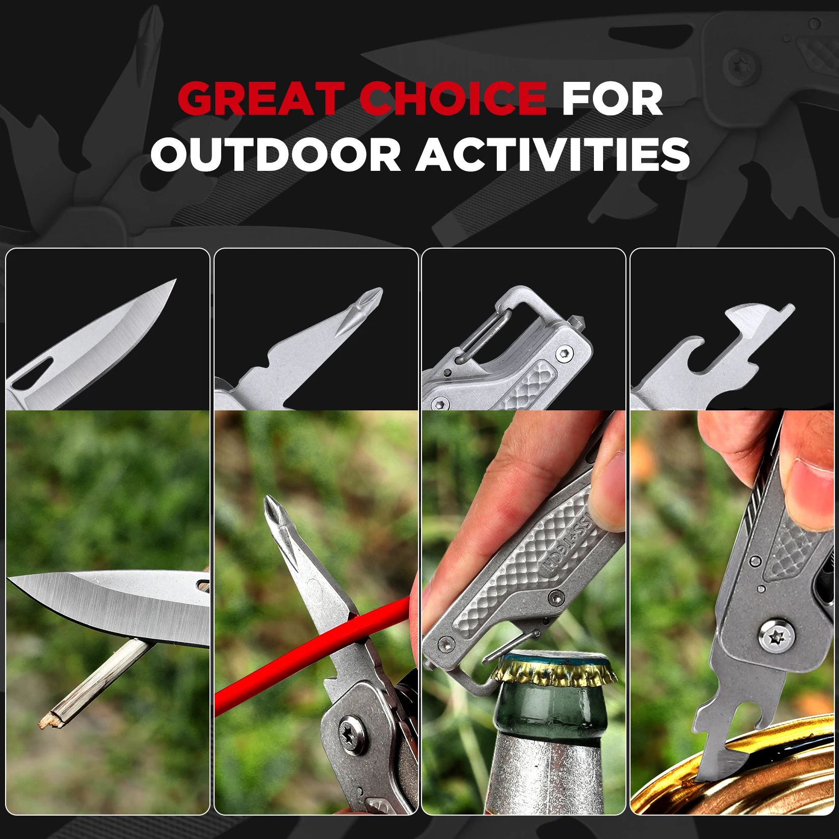 SWISS TECH 13 in 1 Multifunctional Folding Knife Stainless Steel Pocket Mini Portable Knife Outdoor Camping Emergency Tool