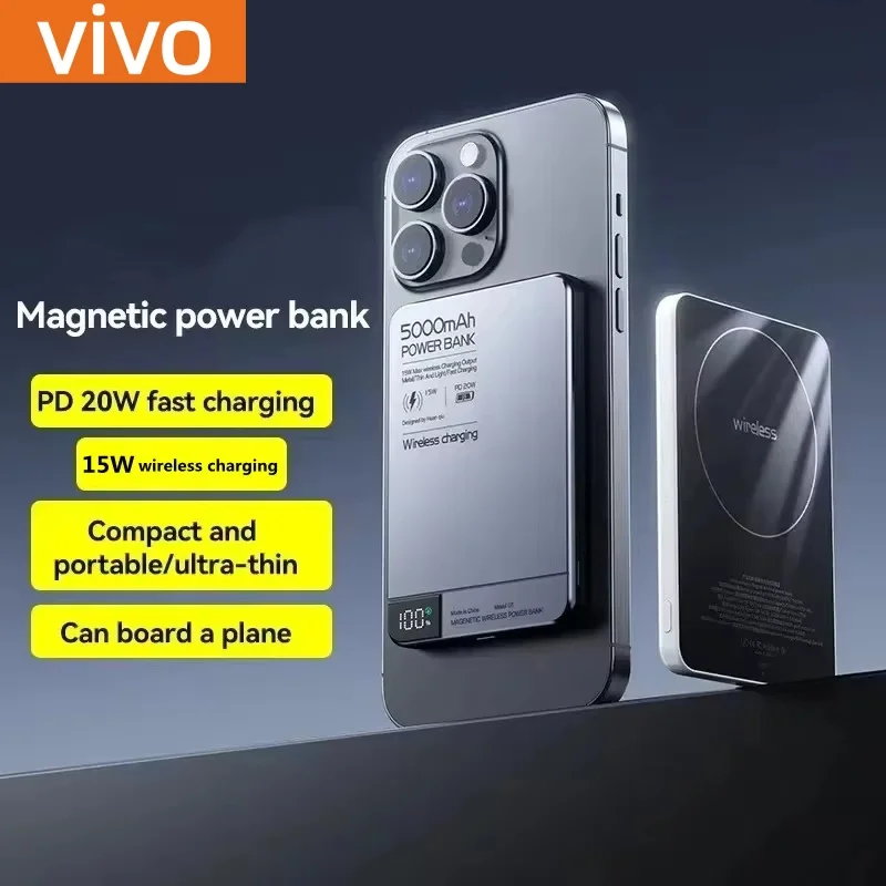 VIVO 10000mAh magnétique sans fil PowerBank affichage numérique PD22.5W charge rapide batterie externe pour Magsafe pour iPhone Samsung