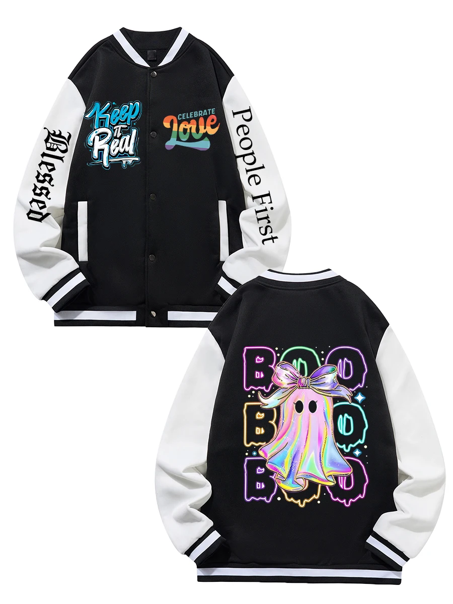 

Черная, синяя, зеленая, двусторонняя бейсбольная куртка унисекс с рождественским принтом XS-XXL, уличное пальто, теплая флисовая мягкая куртка