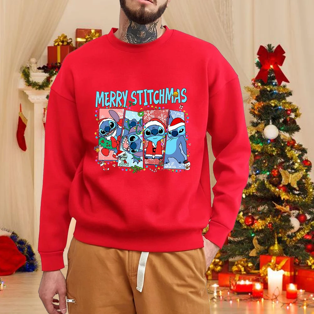 

Men's New Style Stitch Christmas Pullover Outdoor Long-Sleeve Crew Neck Pullover Christmas Attire
