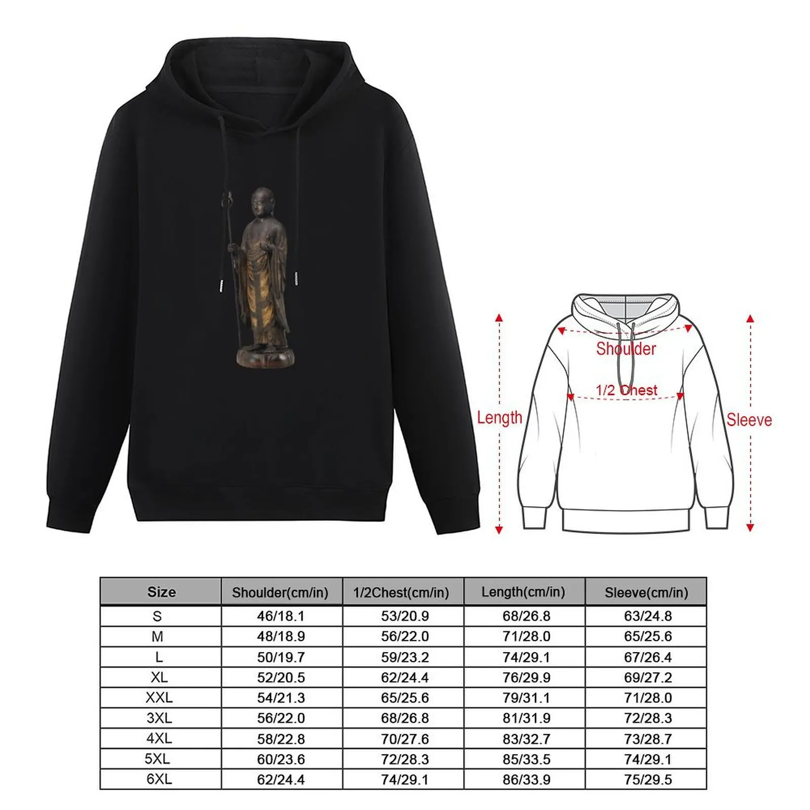Jizō Bosatsu, bodhisattva who relieves those who suffer Hoodie hooded shirt men's clothes mens clothes men's hoodies
