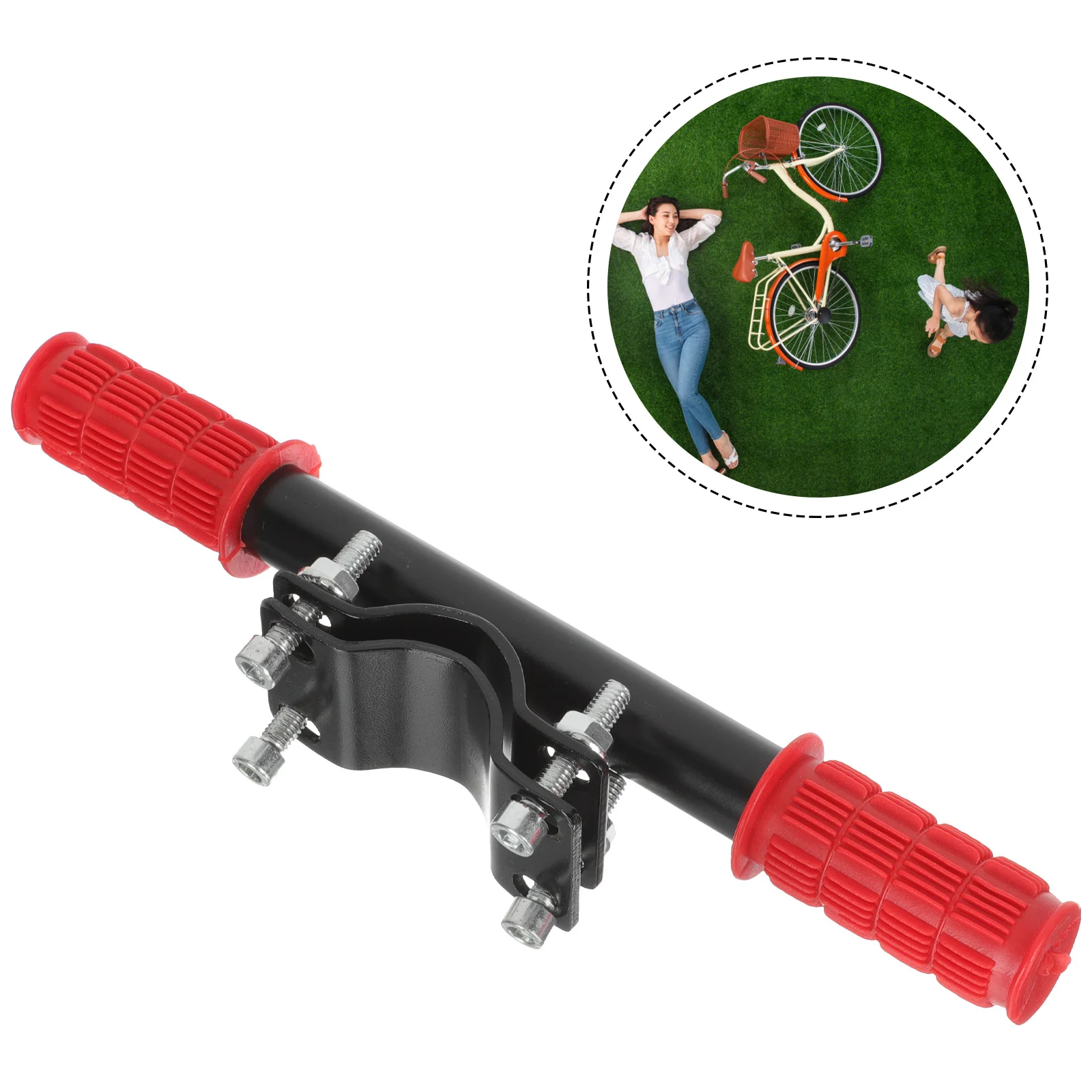 Bike Armrest Backseat Handle for Mountain Folding Road Bikes Durable Alloy Plastic Child Safety 254-318mm Diameter Seat Tubes