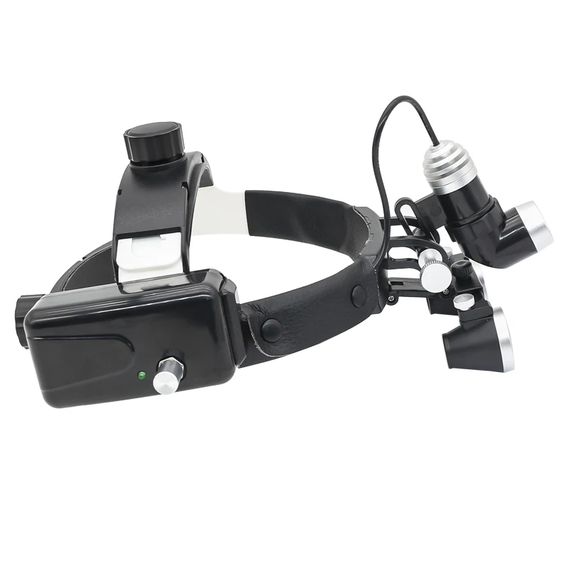 2.5X/3.5X Headband Dental Loupe Medical Binoculars High Brightness Headlight Spot Size Adjustable Surgical Light w Li-on Battery