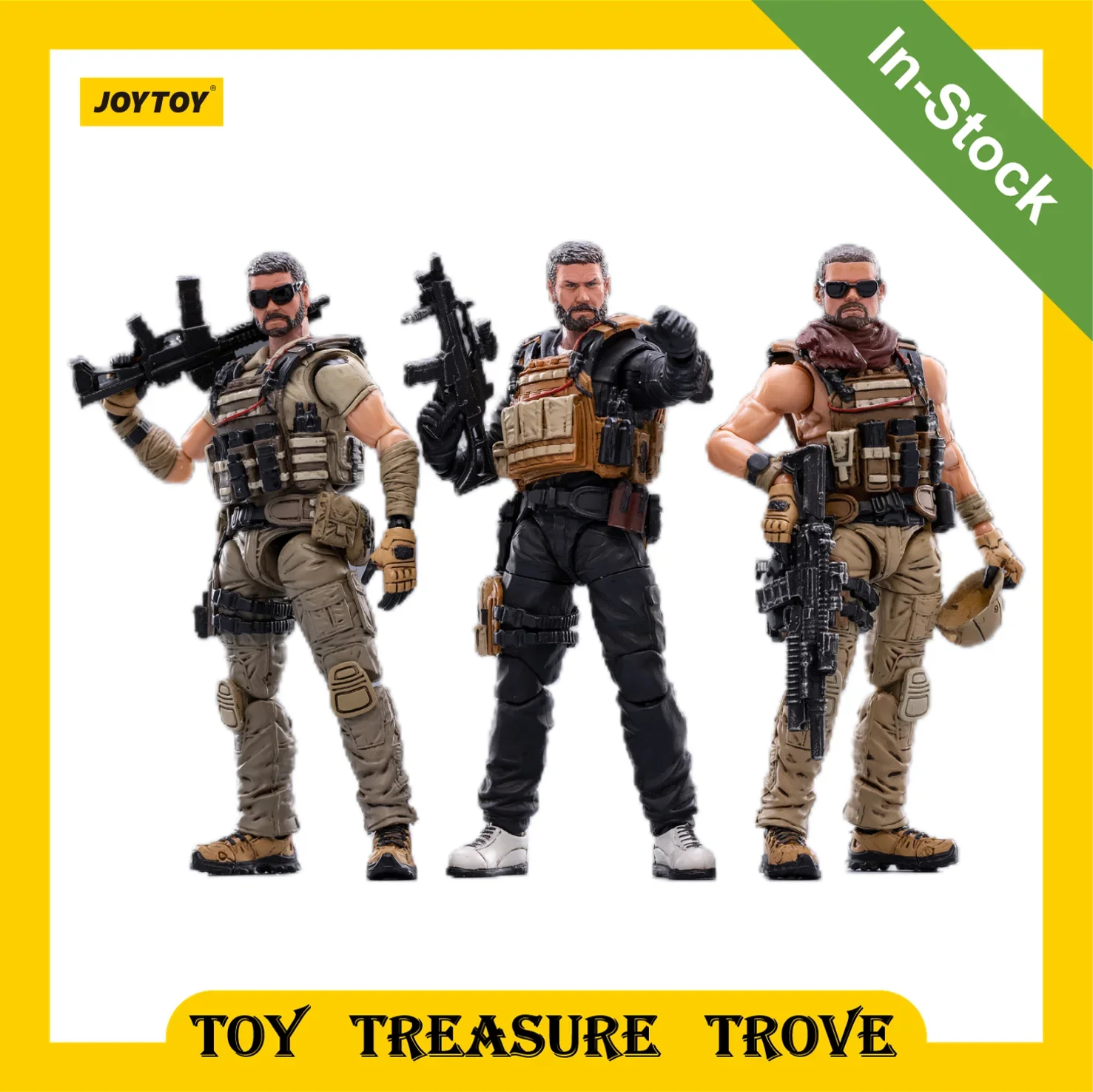 

JOYTOY Hardcore 1/18 Action Figures (3PCS/SET) Mercenary Trio Kahn K Johnny Anime Collection Military Soldiers Model House Décor