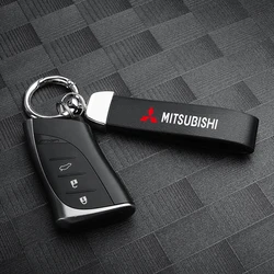 Fashionable PU leather high-end car keychain pendant Keyring For Mitsubishi Lancer 9 EX Outlander ASX L200 Eclipse Colt Styling