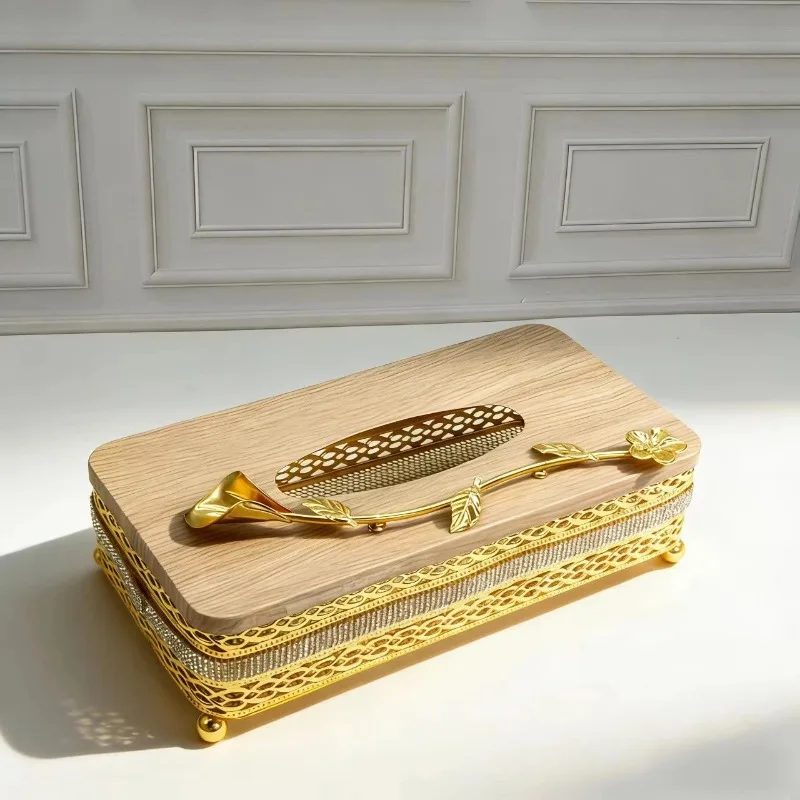 for European-style household high-end iron carton, bedroom dresser/dining table decoration tissue box