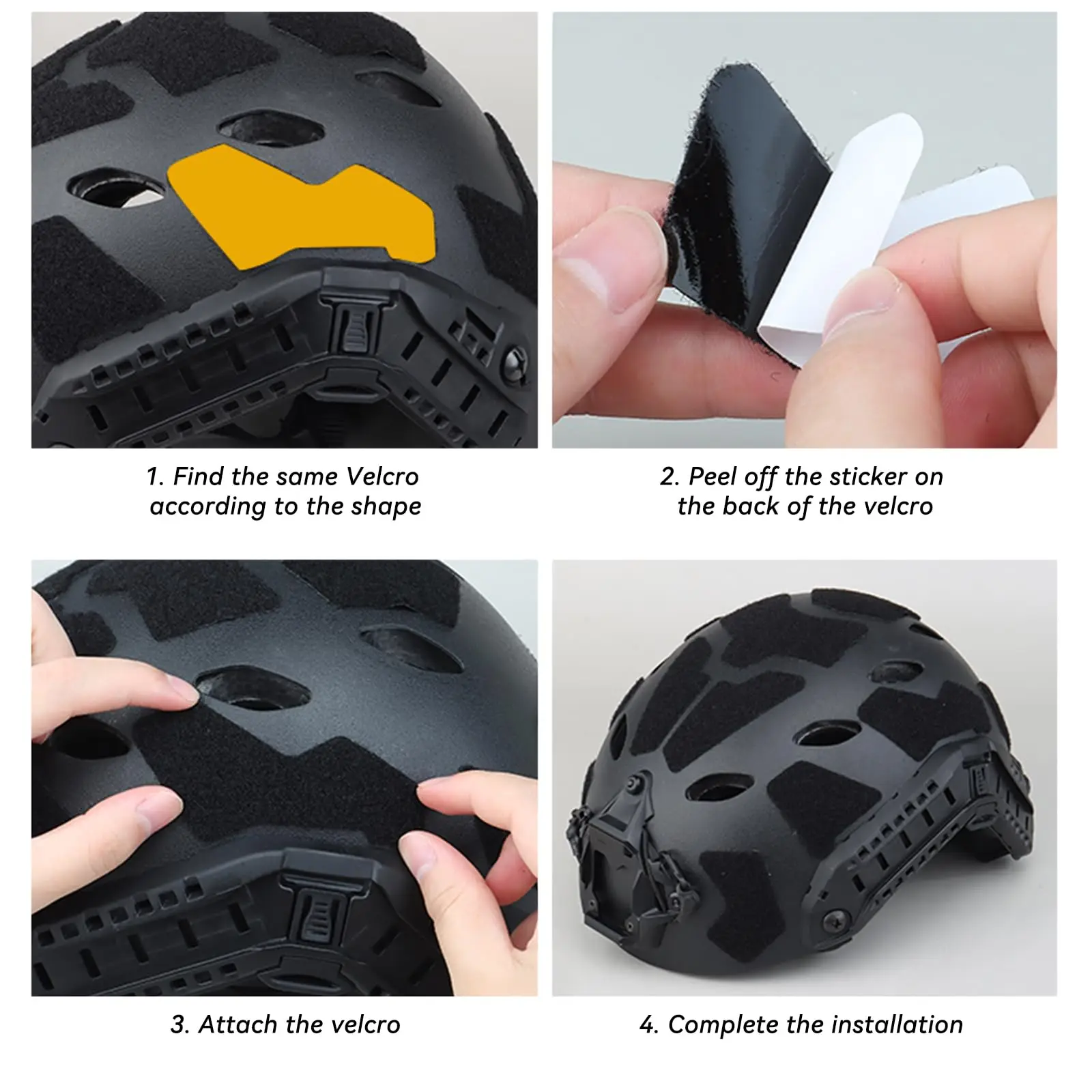 11Pcs Super High Cut Tactical FAST Helmet Magic Helmet Patches Hook Loop Fastener Sticky Helmet Accessories