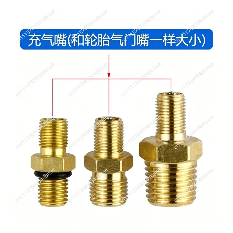 Multi-Size Brass Tire Valve, 1/8 & 1/4 NPT and M8x1 Thread, Universal Brass Valve Stem for Car Motorcycle Bike Tires