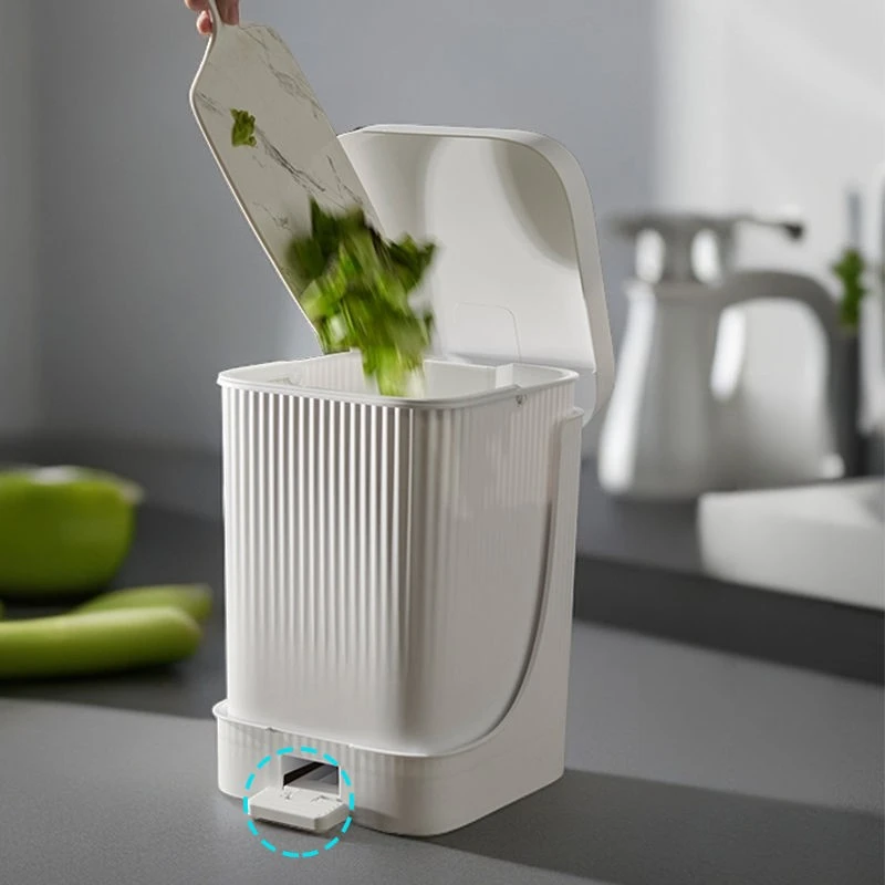 

Раздельные мусорные баки на 10 л, корзина для хранения мусорной бумаги для гостиной с крышкой, бытовой мусорный бак для ног, кухонный мусорный бак большой емкости