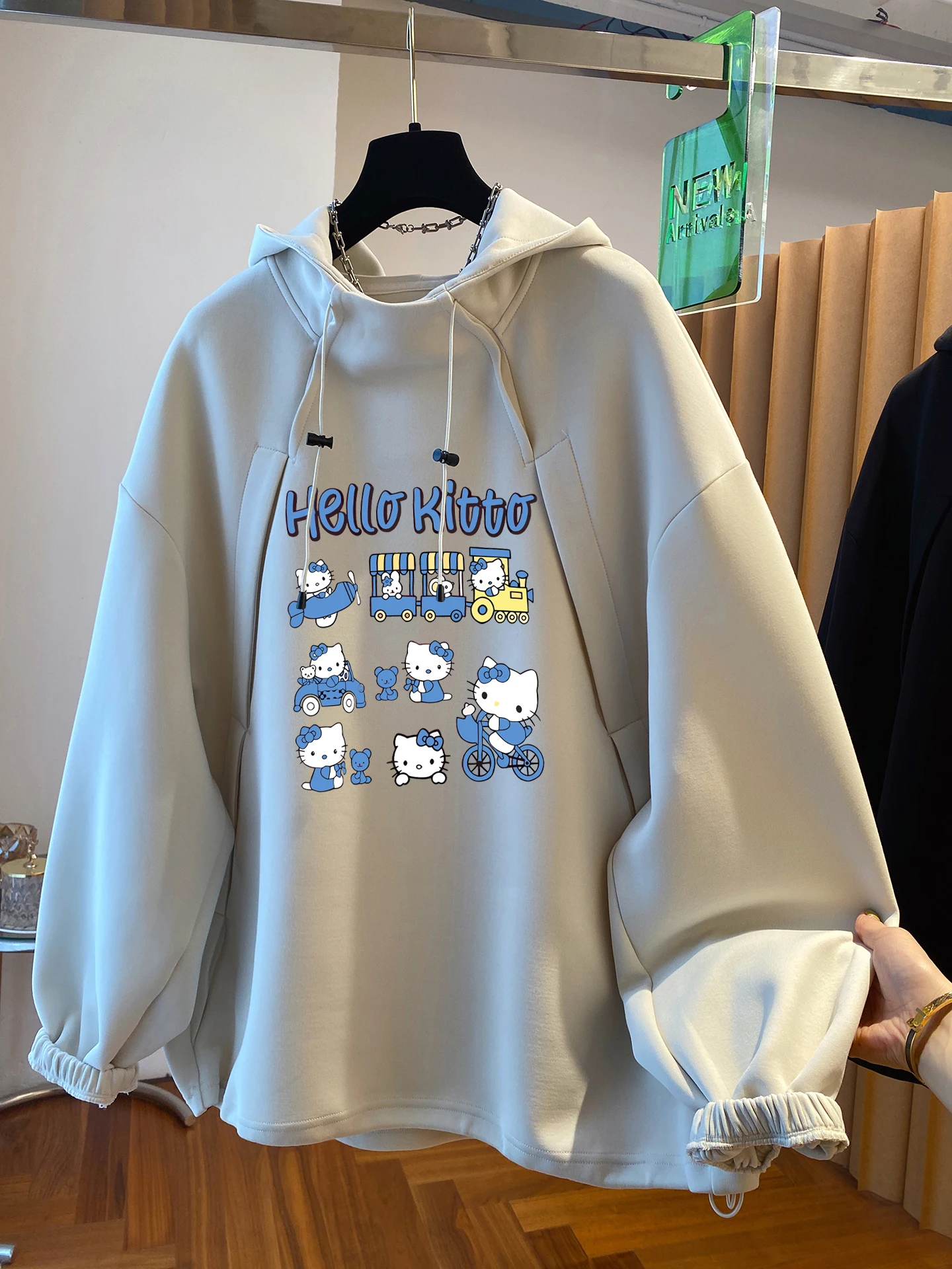 

Японская толстовка с забавным мультяшным принтом, свободный крой, весна-осень, для мужчин и женщин, повседневная, удобная...