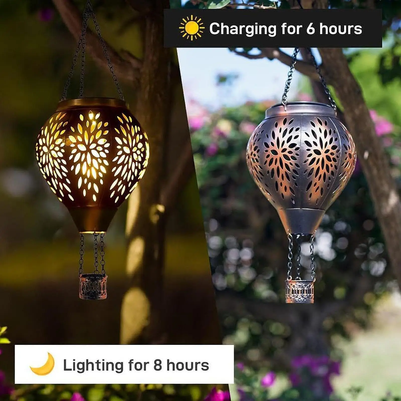 

Solar Hot Air Balloon Lantern Outdoor Decoration for Outdoor Courtyard Patio