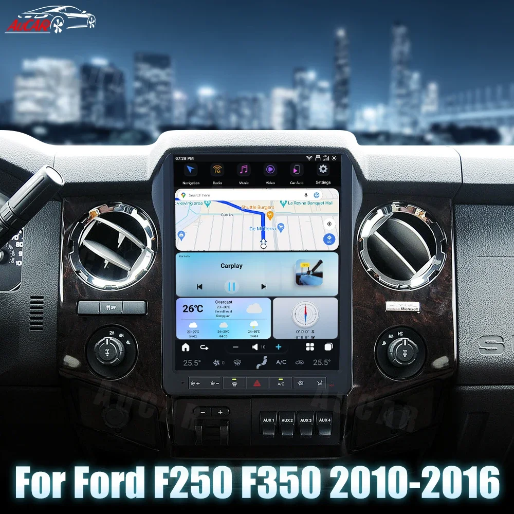 

AuCar 2025 Latest 12.1 Inch T-Style Car Stereo Android 13.0 Head Unit Car DVD Player Car Radio For Ford F250 F350 2010-2016
