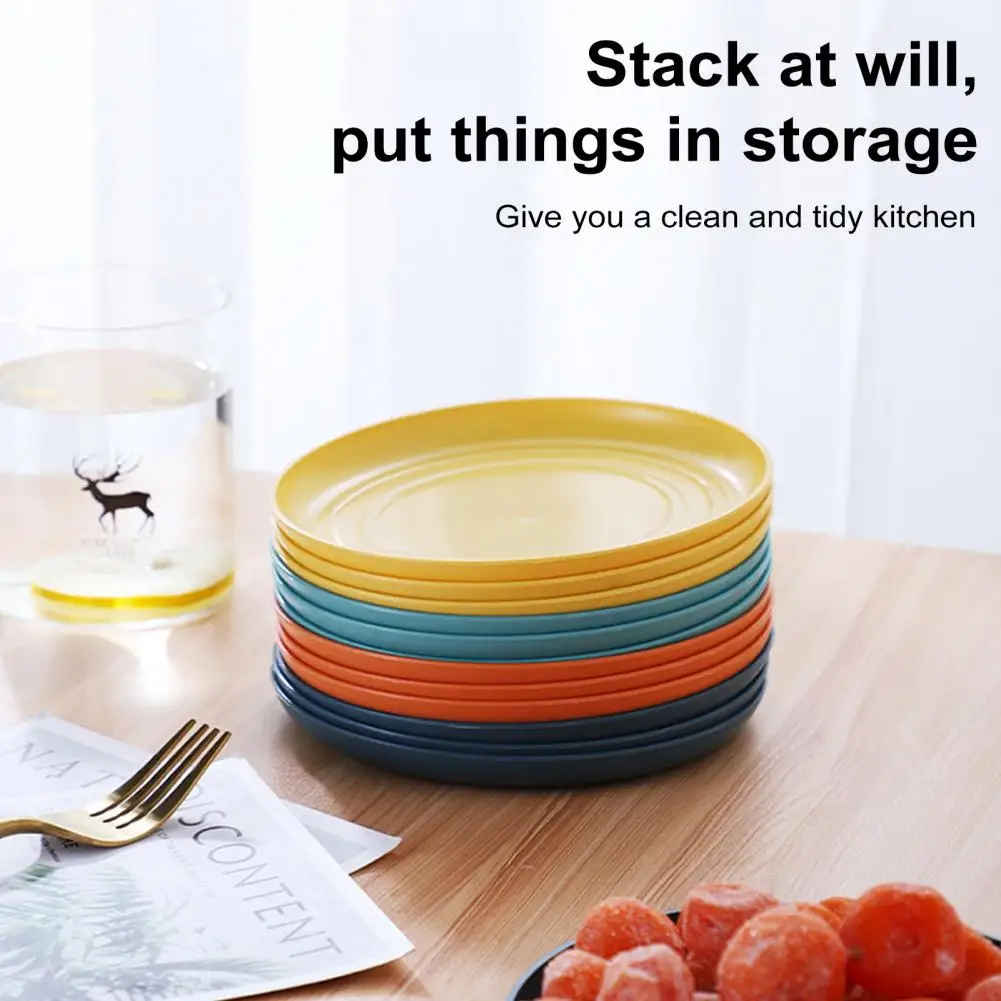 Durable Plastic Tableware Durable Colorful Plastic Plates for Everyday Kitchen Camping Use Lightweight Reusable Dishwasher Safe