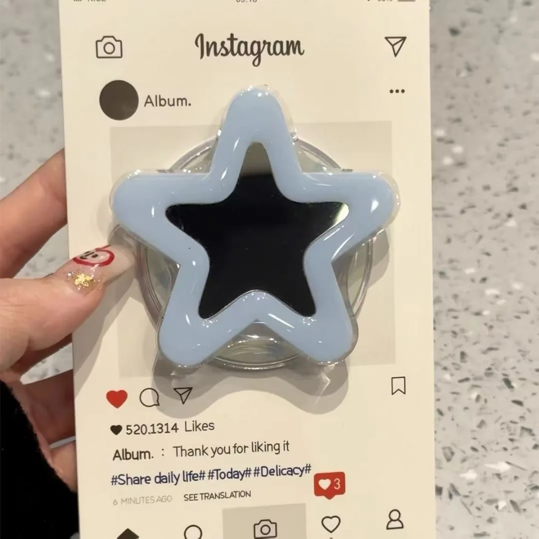 Leuke Bloem Magnetische Telefoonhouder Ster KT Schaalbare Spiegelbeugel voor IPhone17 Samsung Geschikt Mag-Safe Desktop Lazy Grip Stand