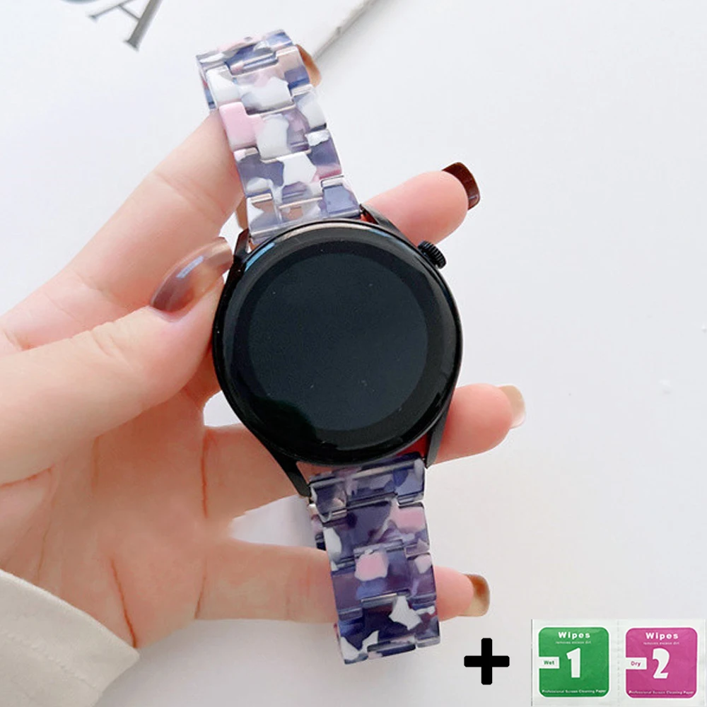 

20mm 22mm band for Huawei GT2 strap watch3 pro resin strap sports galaxy watch active 2 strap Amazfit bip strap watch for women