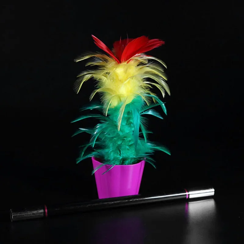 Deluxe Appearing Flower Magic Tricks Wand To Feather Flower Bouquet Production Magia Close Up Illusions Gimmicks Mentalism Props