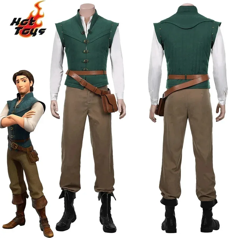 Anime Rapunzel Flynn Rider Cosplay Costume Stage Performance Vest Shirt Pants Waistcoat Set Halloween Carnival Men's Costumes