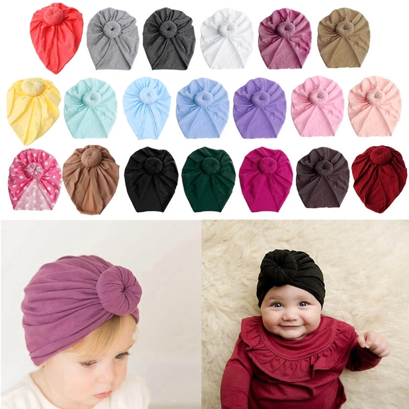 Baby Turban Newborn Baby Girl Hospital Hat Nursery Beanie Headwrap Multicolor