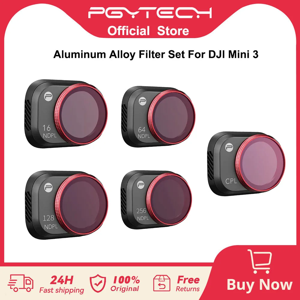 PGYTECH Aluminum Alloy Filter Set For DJI Mini 3 Optical Glass UV CPL ND8 16 32 64 ND-PL Set Drone Accessories