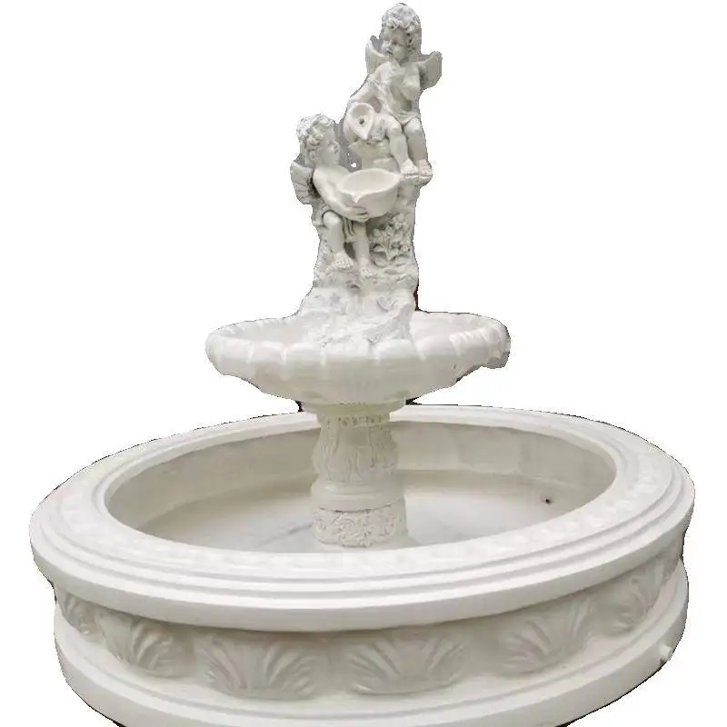 Wedding Hall Flowing Water Fountain Pool Angel Sculpture Interior Decoration Wedding Props Photo Gallery