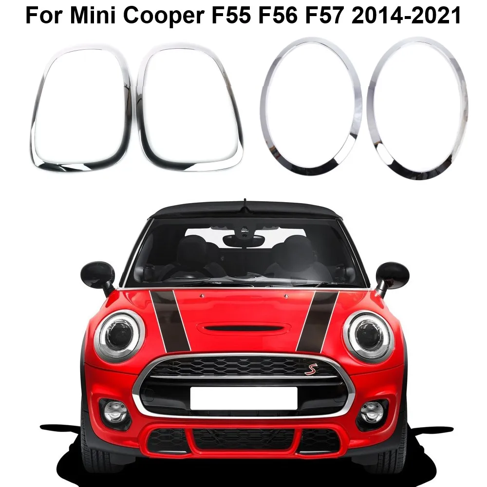 

2 Font/Rear Lamp Frame Headlight Trim Ring For MINI COOPER F55 F56 F57 2013-2017 51712355791 51712355798 51712285495 51712285496