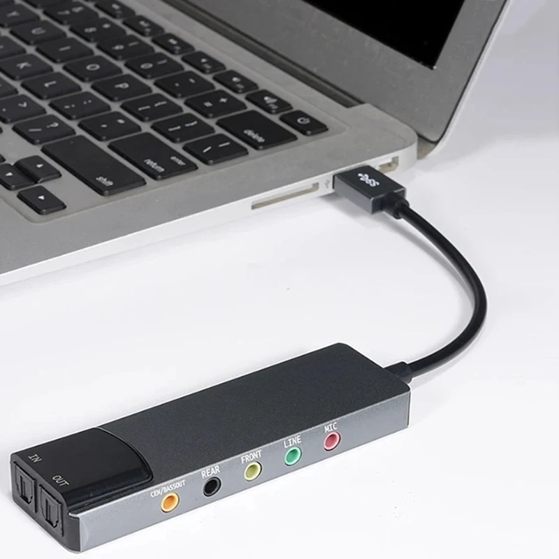 

Y16A 6-в-1 компьютерная звуковая карта 5.1 USB внешняя звуковая карта многофункциональный аудиоконвертер для ноутбука алюминиевая звуковая карта